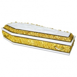 Гроб комбинированный шестигранник Белый